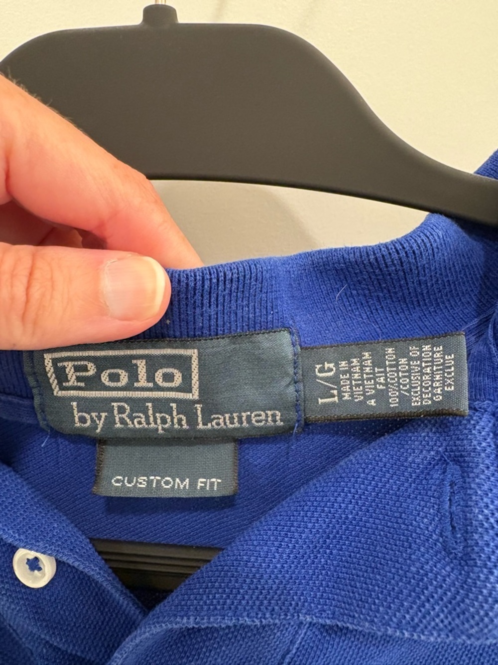 Vintage Y2K Dark Blue Ralph Lauren Polo Shirt Size Large - Picture 2 of 10